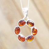 Multicolour Baltic Amber Pendant - Circle
