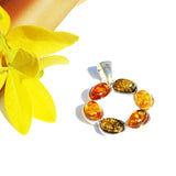 Multicolour Baltic Amber Pendant - Circle