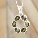 Multicolour Baltic Amber Pendant - Circle
