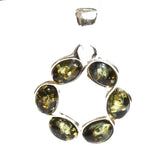 Multicolour Baltic Amber Pendant - Circle