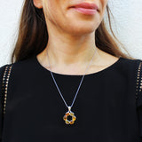 Multicolour Baltic Amber Pendant - Circle