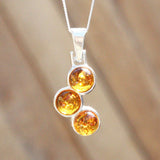 Baltic Amber Pendant Triple Circle