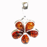 Baltic Amber Pendant - Flower