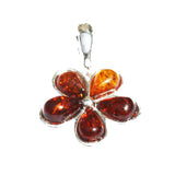 Baltic Amber Pendant - Flower