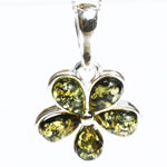 Baltic Amber Pendant - Flower