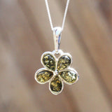 Baltic Amber Pendant - Flower