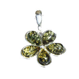 Baltic Amber Pendant - Flower