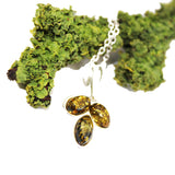 Baltic Amber Silver Pendant - Leaf