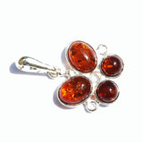 Honey or Green Baltic Amber Pendant - Butterflies