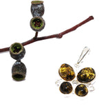 Honey or Green Baltic Amber Pendant - Butterflies