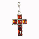 Baltic Amber Silver Pendant Cross