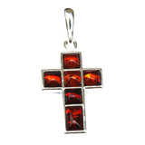 Baltic Amber Silver Pendant Cross