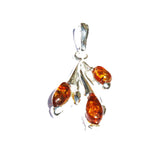 Honey Baltic Amber Pendant, 925 sterling silver