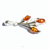 Honey Baltic Amber Pendant, 925 sterling silver