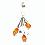 Honey Baltic Amber Pendant, 925 sterling silver