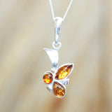 Modern Baltic Amber Pendant - Trio
