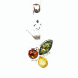 Modern Baltic Amber Pendant - Trio