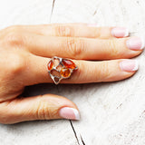 Lovely Modern Design Amber Ring