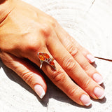 Fancy Baltic Amber Ring Design