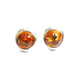 Round Honey Baltic Amber Studs