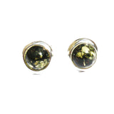 Round Honey Baltic Amber Studs