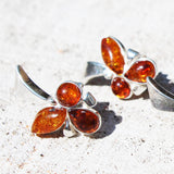 Baltic Amber Silver Studs - Trio