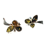 Baltic Amber Silver Studs - Trio