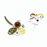 Baltic Amber Silver Studs - Trio