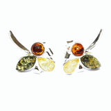 Baltic Amber Silver Studs - Trio