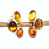 Baltic Amber Silver Studs - Trio