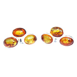Baltic Amber Silver Studs - Trio