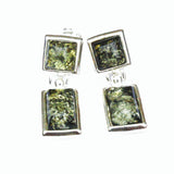 Green Baltic Amber Studs