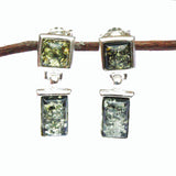 Green Baltic Amber Studs