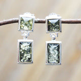 Green Baltic Amber Studs