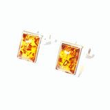 Baltic Amber Rectangular Studs