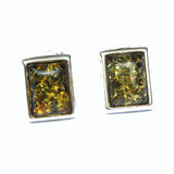 Baltic Amber Rectangular Studs
