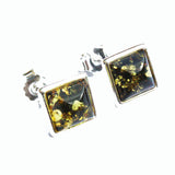 Baltic Amber Studs - Squares