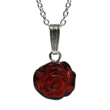 Romantic Baltic Amber Rose Pendant-Charm