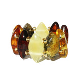 Baltic Amber Stretch Ring - Marquise
