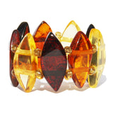Baltic Amber Stretch Ring - Marquise