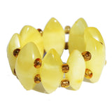 Baltic Amber Stretch Ring - Marquise