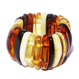 Baltic  Amber Stretch Ring - Chunky Slices