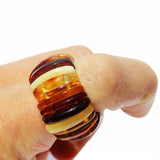 Baltic  Amber Stretch Ring - Chunky Slices