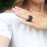 Baltic  Amber Stretch Ring - Chunky Slices