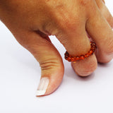 Baltic Amber Stretch Rings - Round Beads