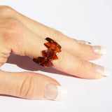 Baltic Amber Stretch Ring - Marquise