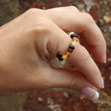 Baltic Amber Stretch Rings - Round Beads