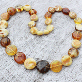 Adorable Unpolished Butterscotch or Mixed Amber Necklace