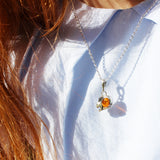 Honey Baltic Amber Silver Pendant - LITTLE RABBIT, 925 sterling silver