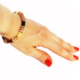 Beautiful Pattern Bracelets With Amber Disc Beads